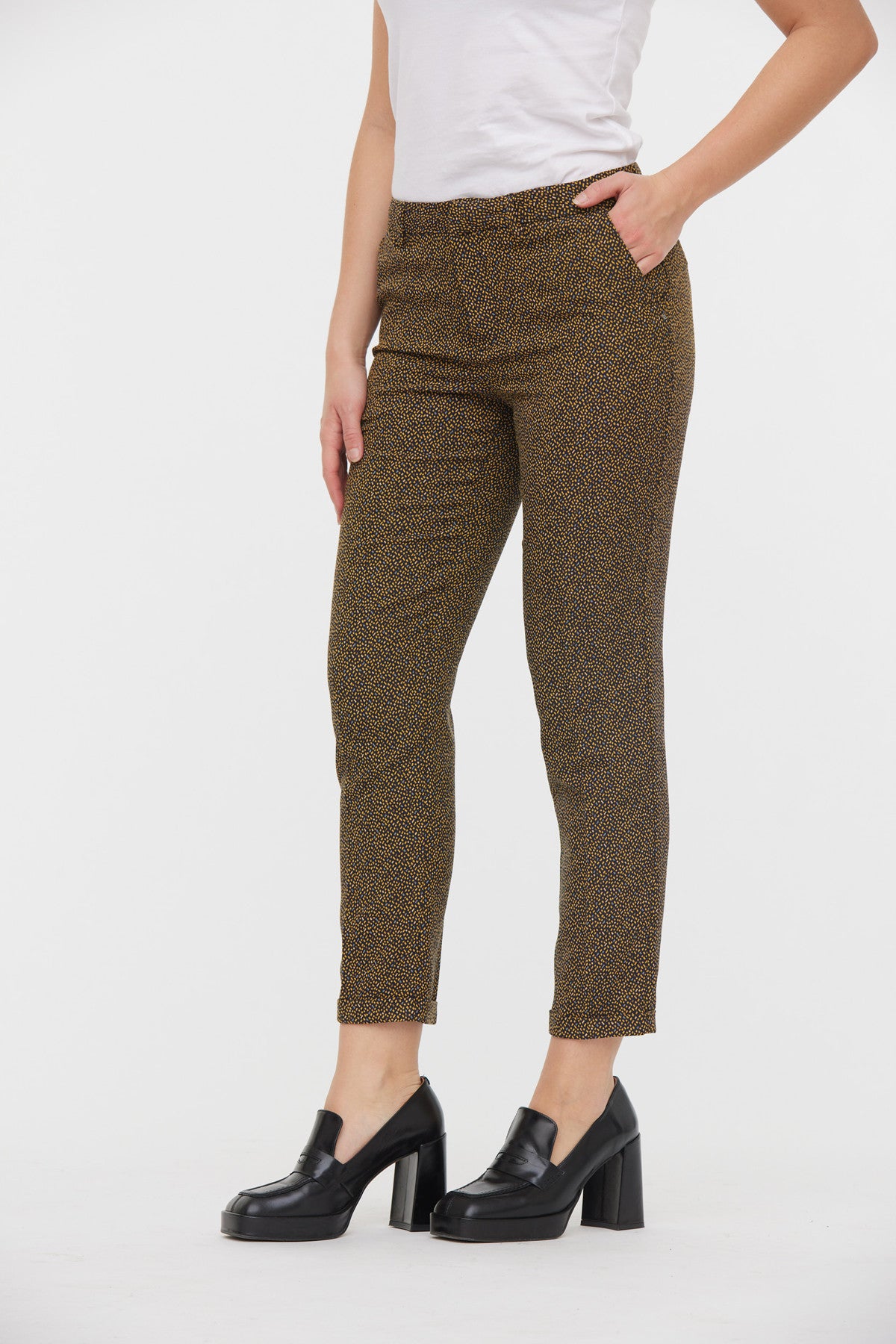 Pantalon chino JANIS Marine / Miel