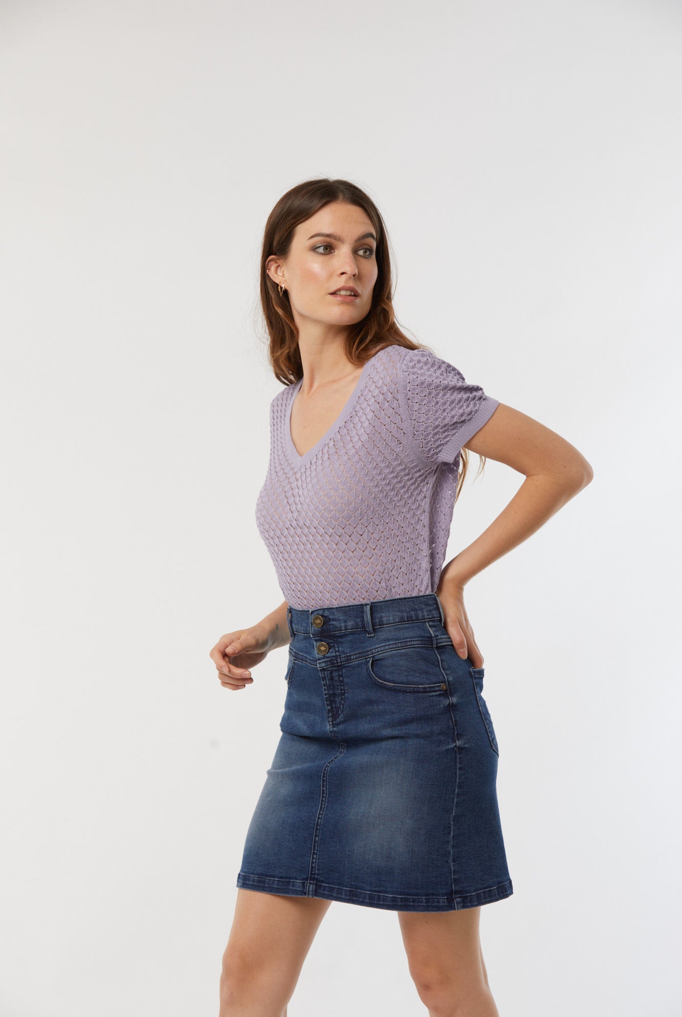 Jupe POKA Medium blue brushed