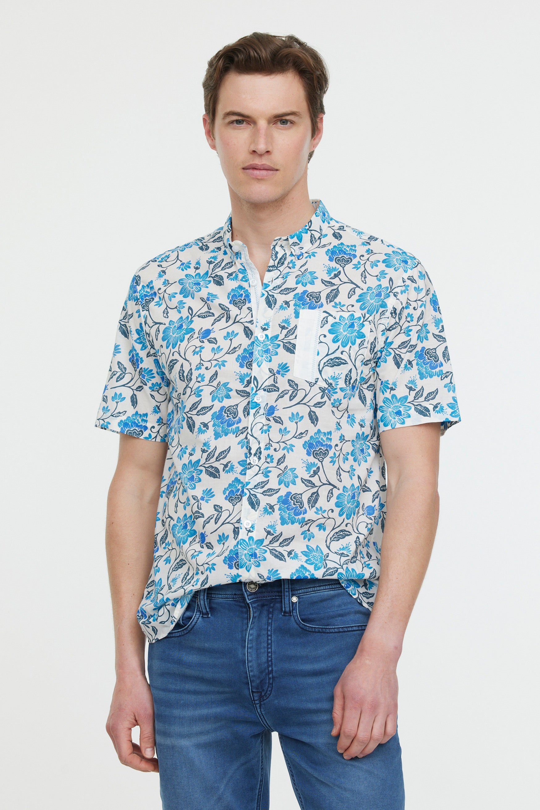 Chemises DAMYK MC Celadon blue