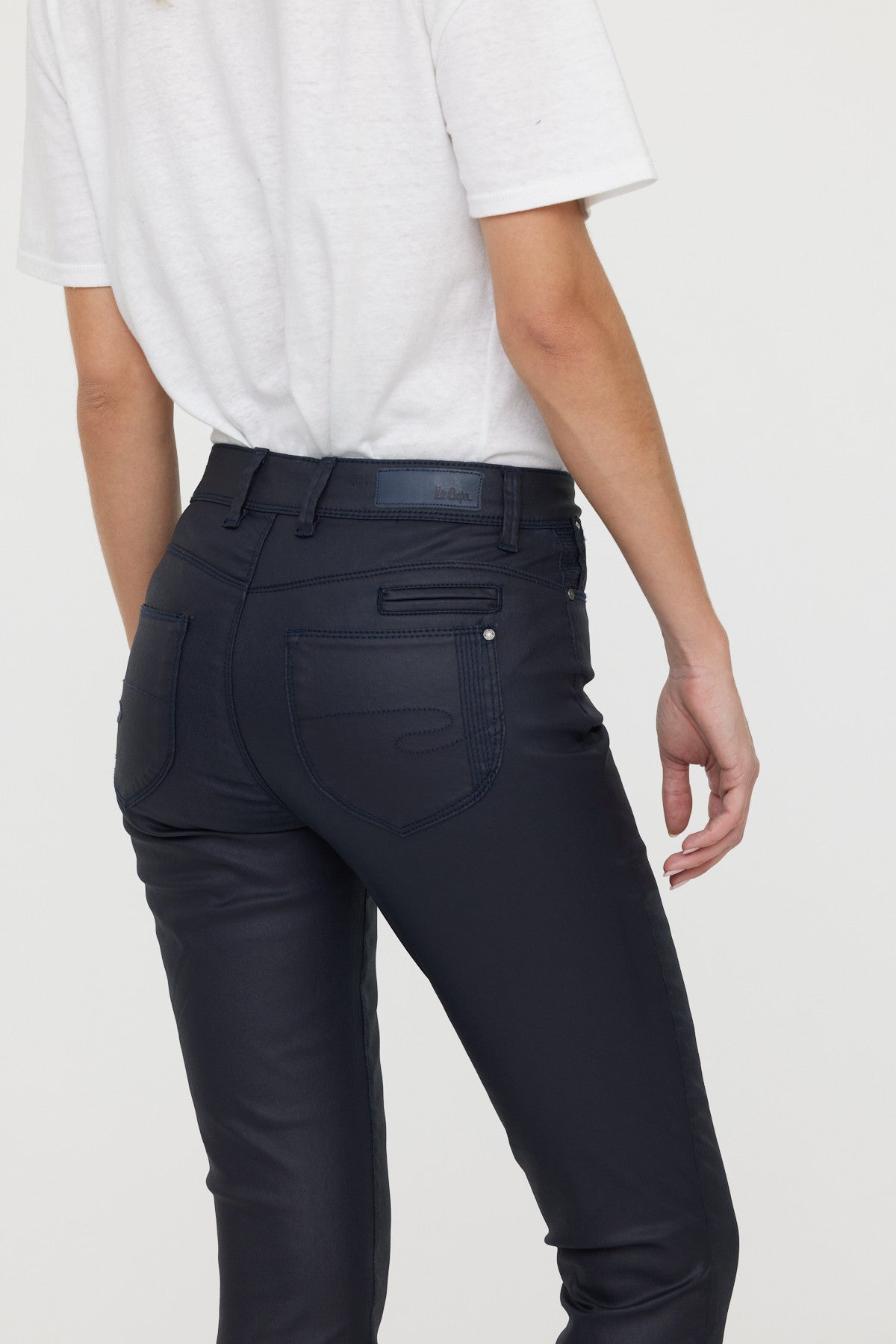 Pantalon Jana Navy Coatted