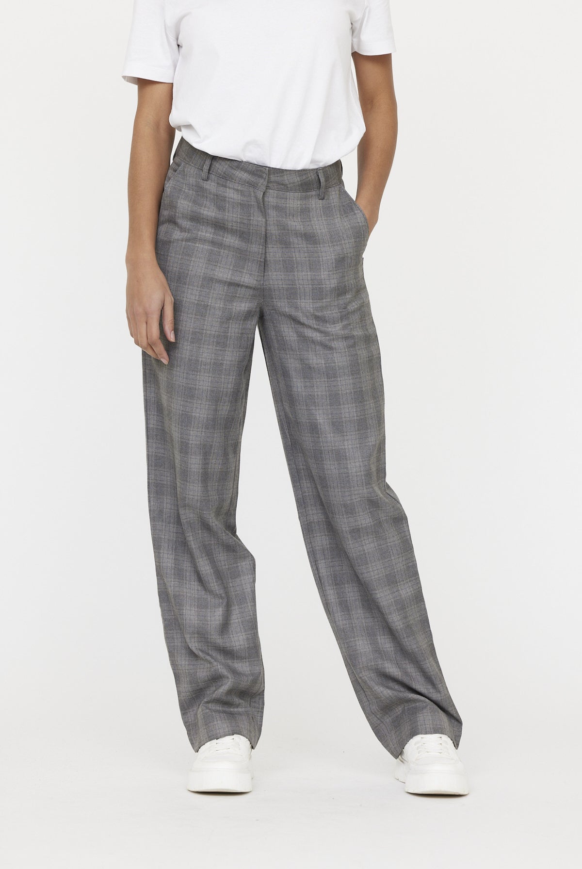 Pantalon JANIS Carreau light grey