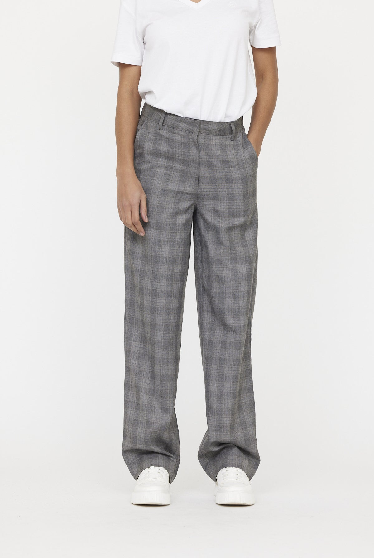 Pantalon JANIS Carreau light grey