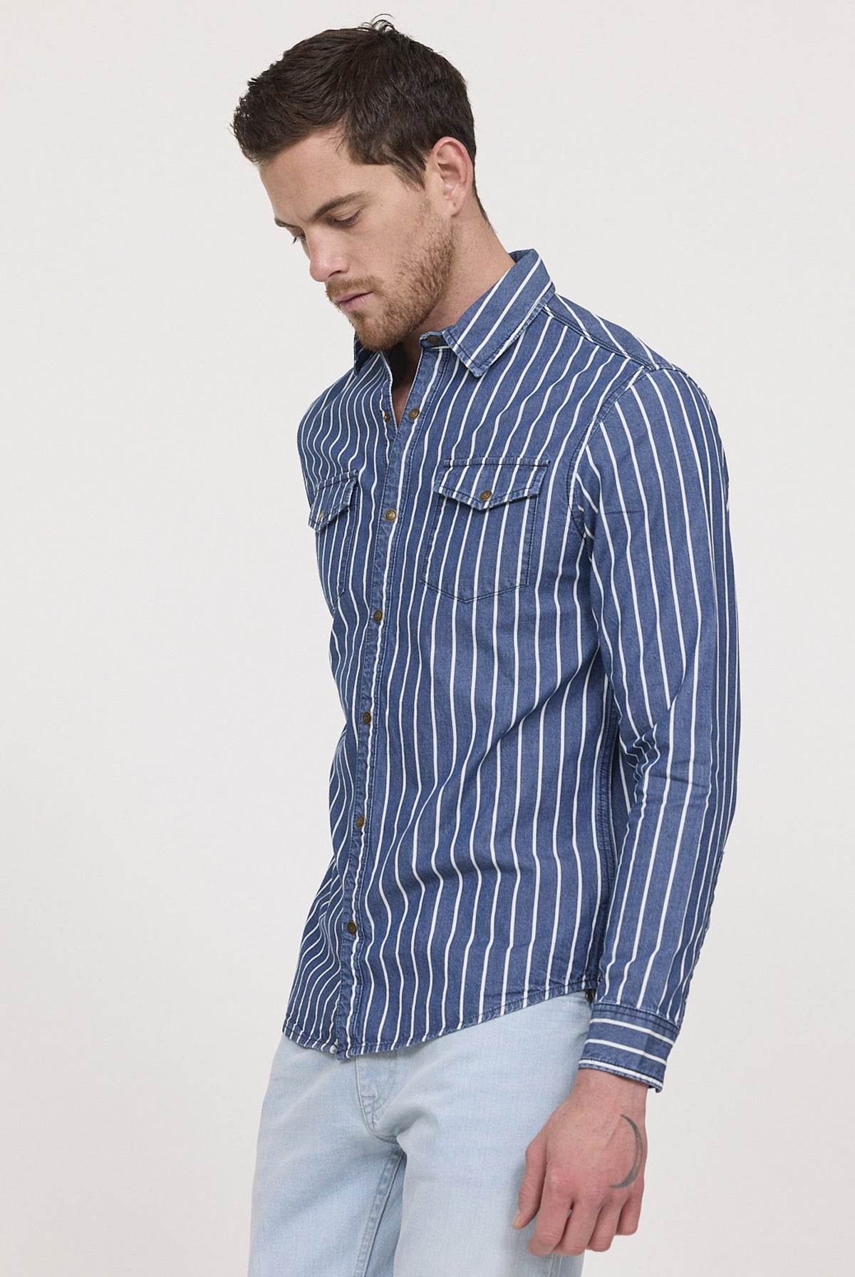 Chemise DARILE Medium blue stripes