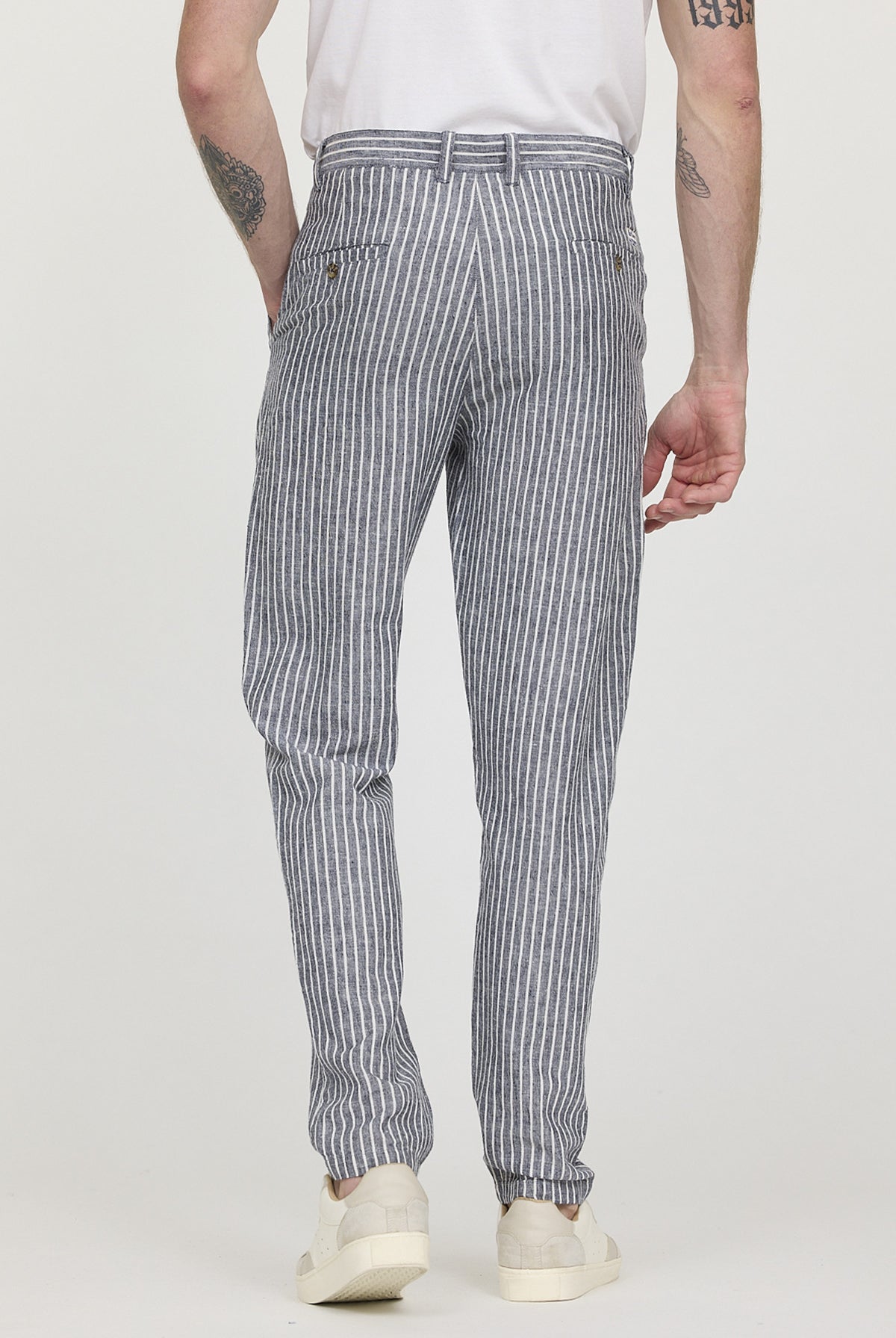 Pantalon GLANCE Navy stripes