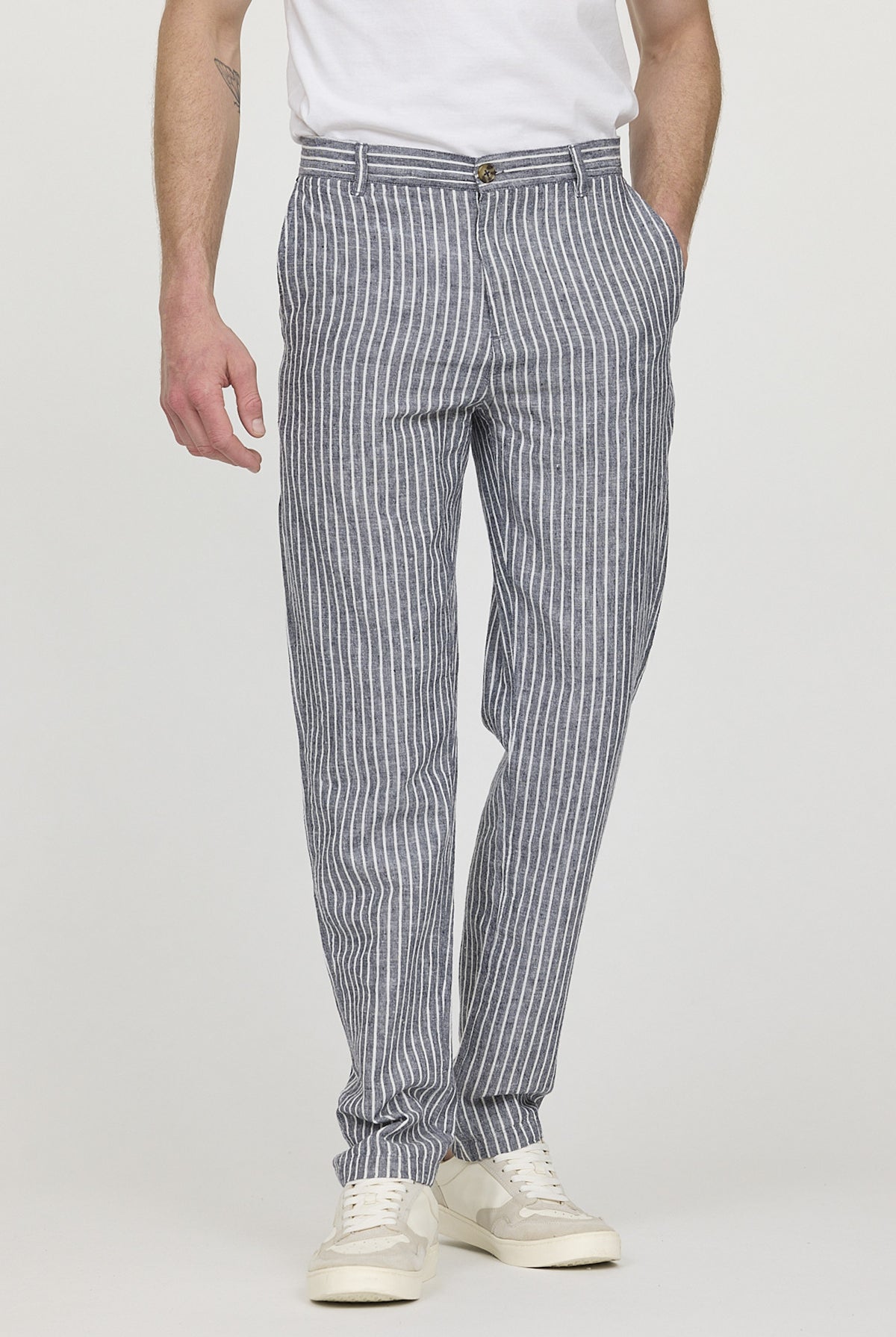 Pantalon GLANCE Navy stripes