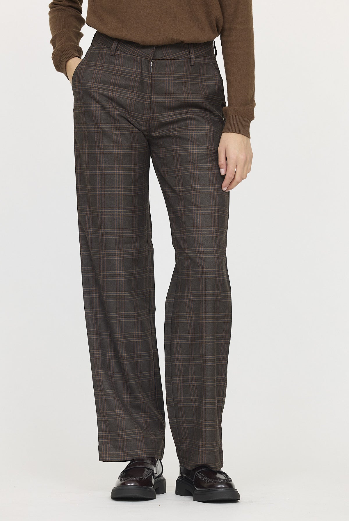 Pantalon JANIS check Dark brown