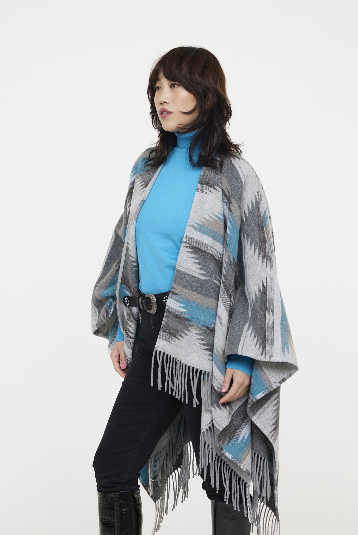 Poncho ULIVAO Turquoise