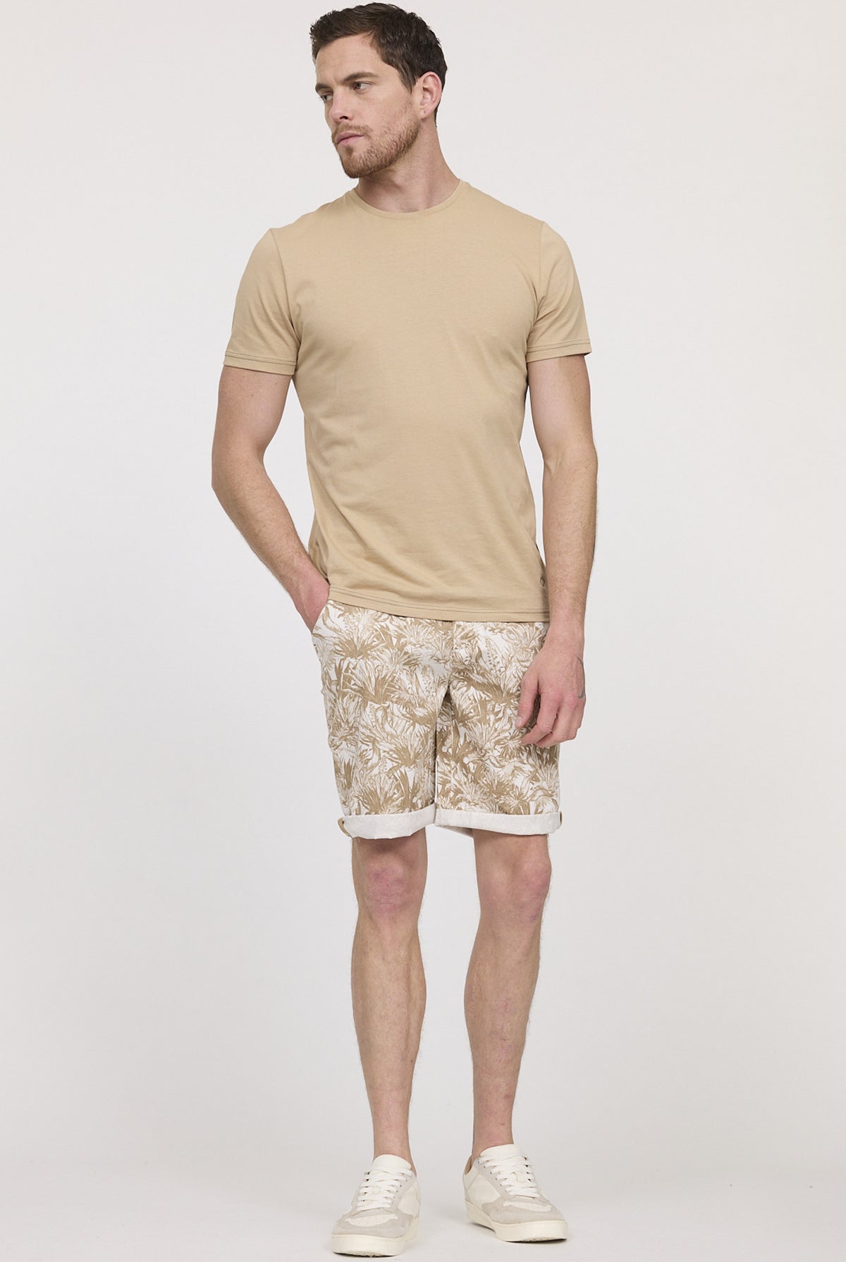 Short NARO AOP palmier marron