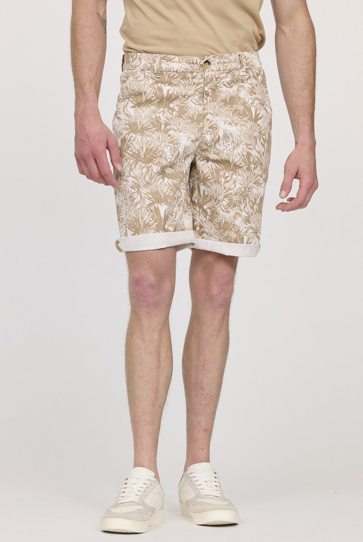 Short NARO AOP palmier marron