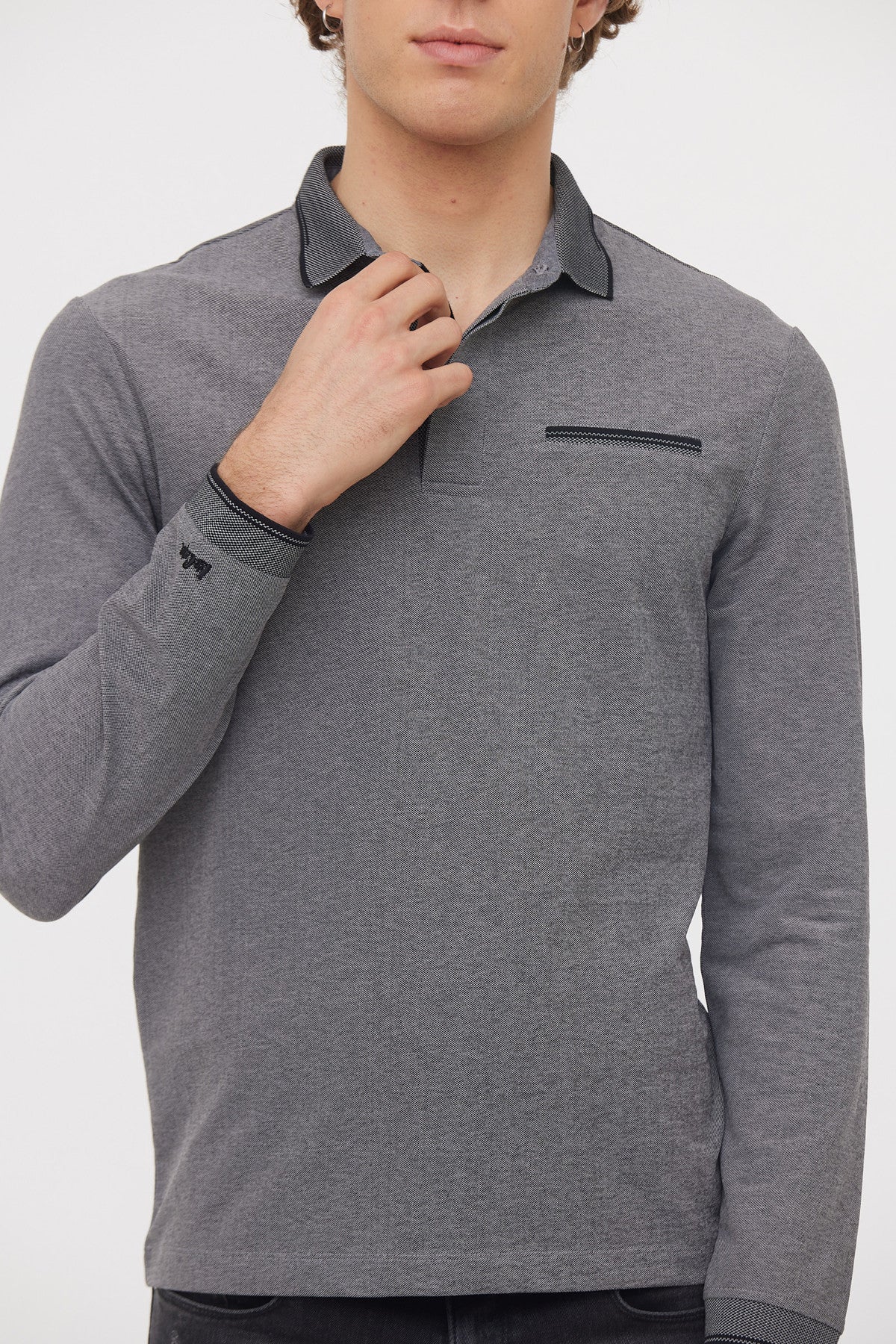 Polo BUTEA Noir/Gris Souris