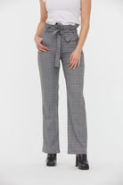 Pantalon GINA Gris / Bordeaux L34