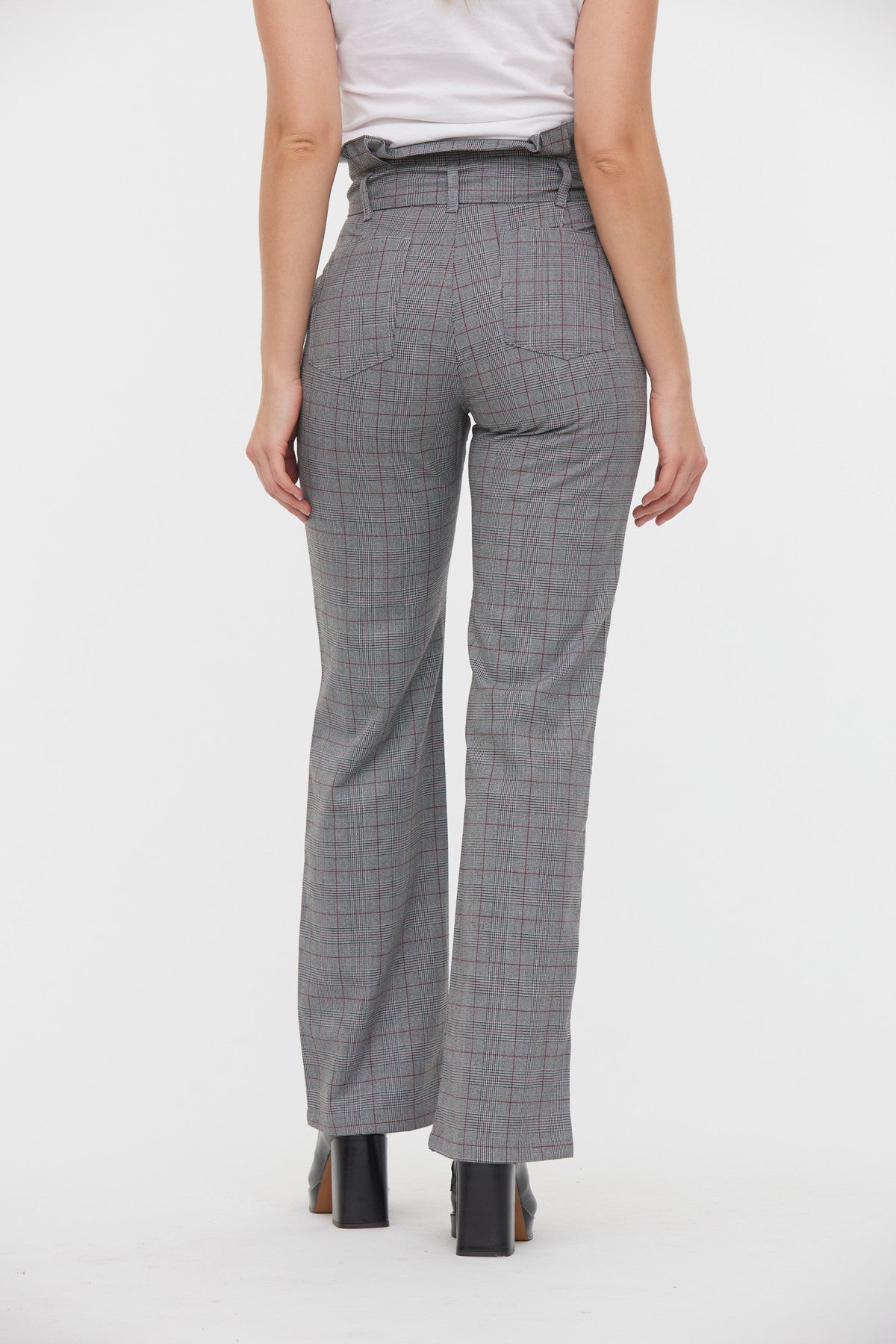 Pantalon GINA Gris / Bordeaux L34