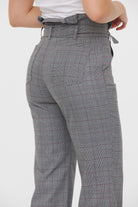 Pantalon GINA Gris / Bordeaux L34