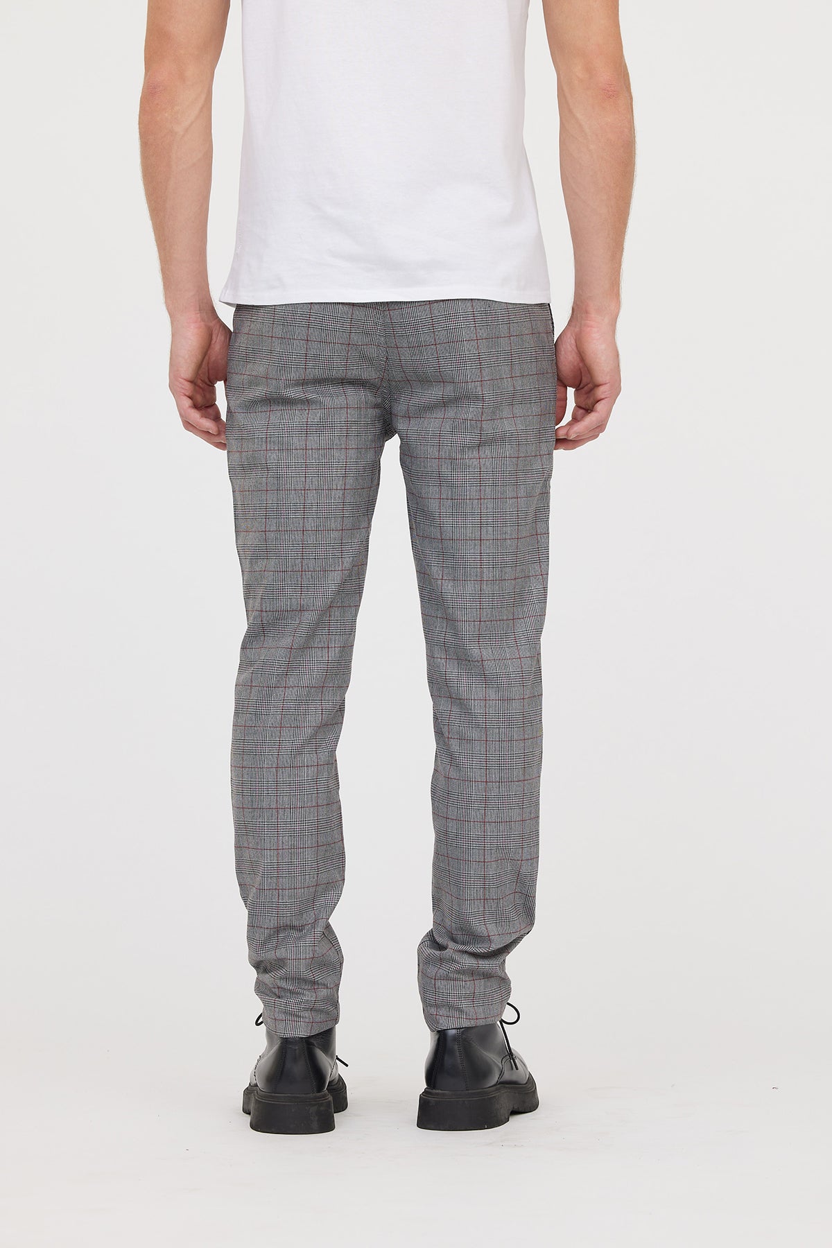 Pantalon chino NEILS Gris / Bordeaux L32