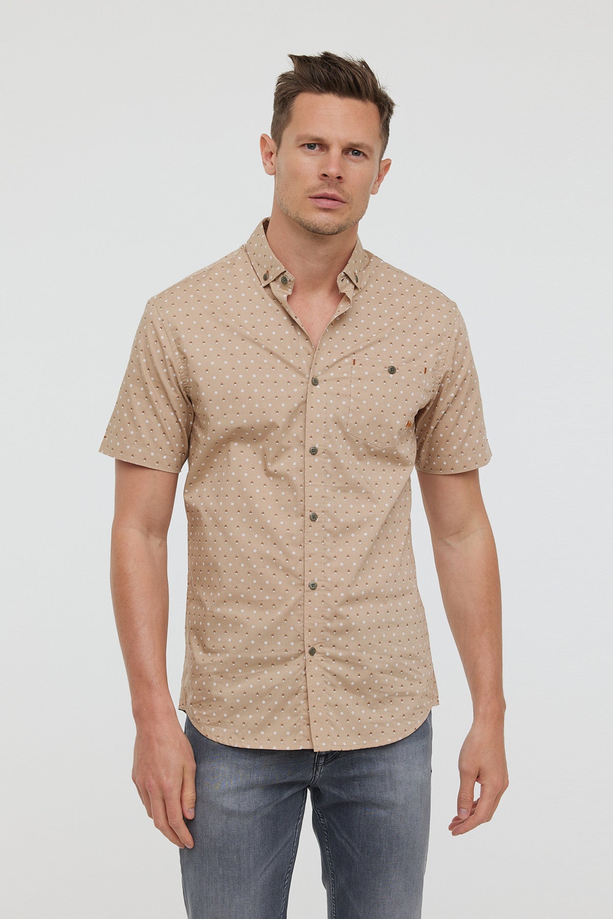 Chemises DIMIO MC Argile beige
