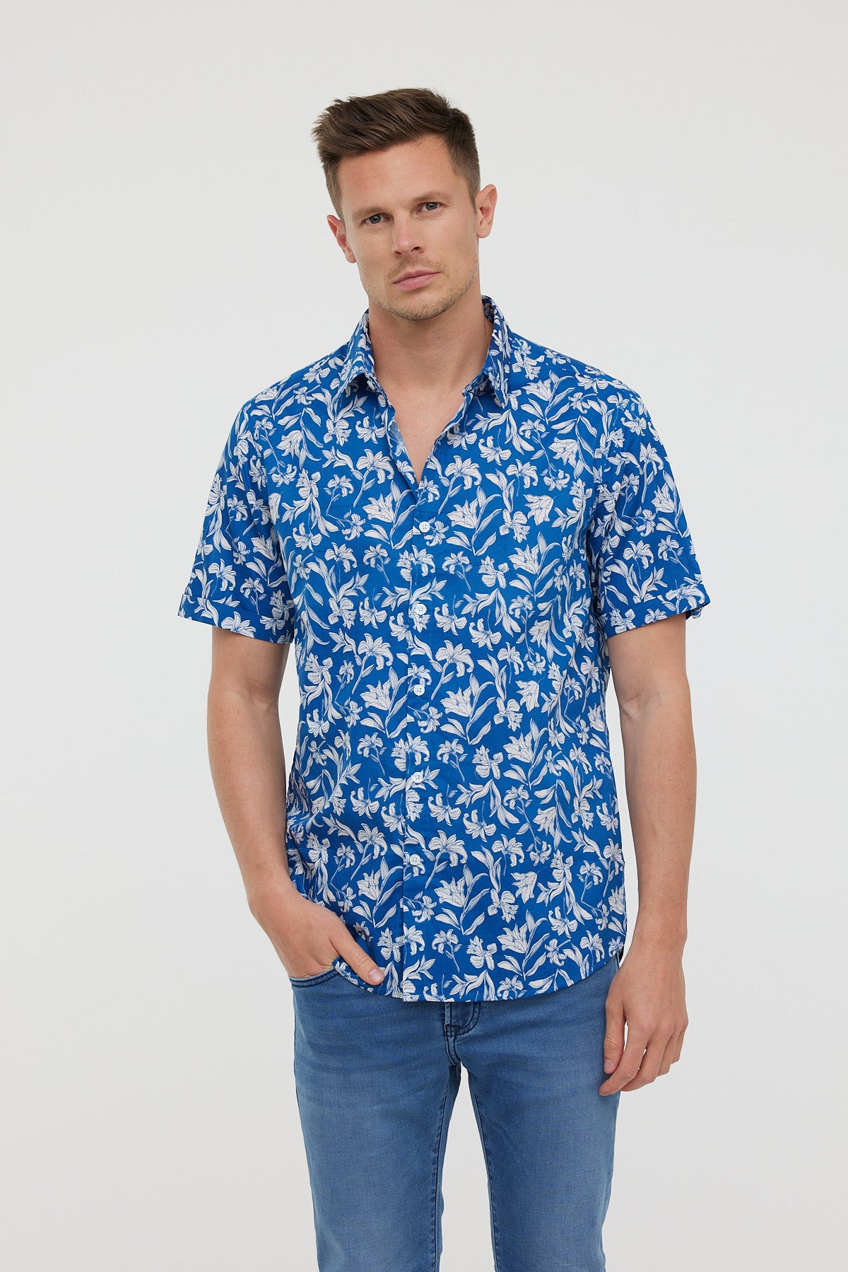 Chemises DIEZ MC Celadon blue