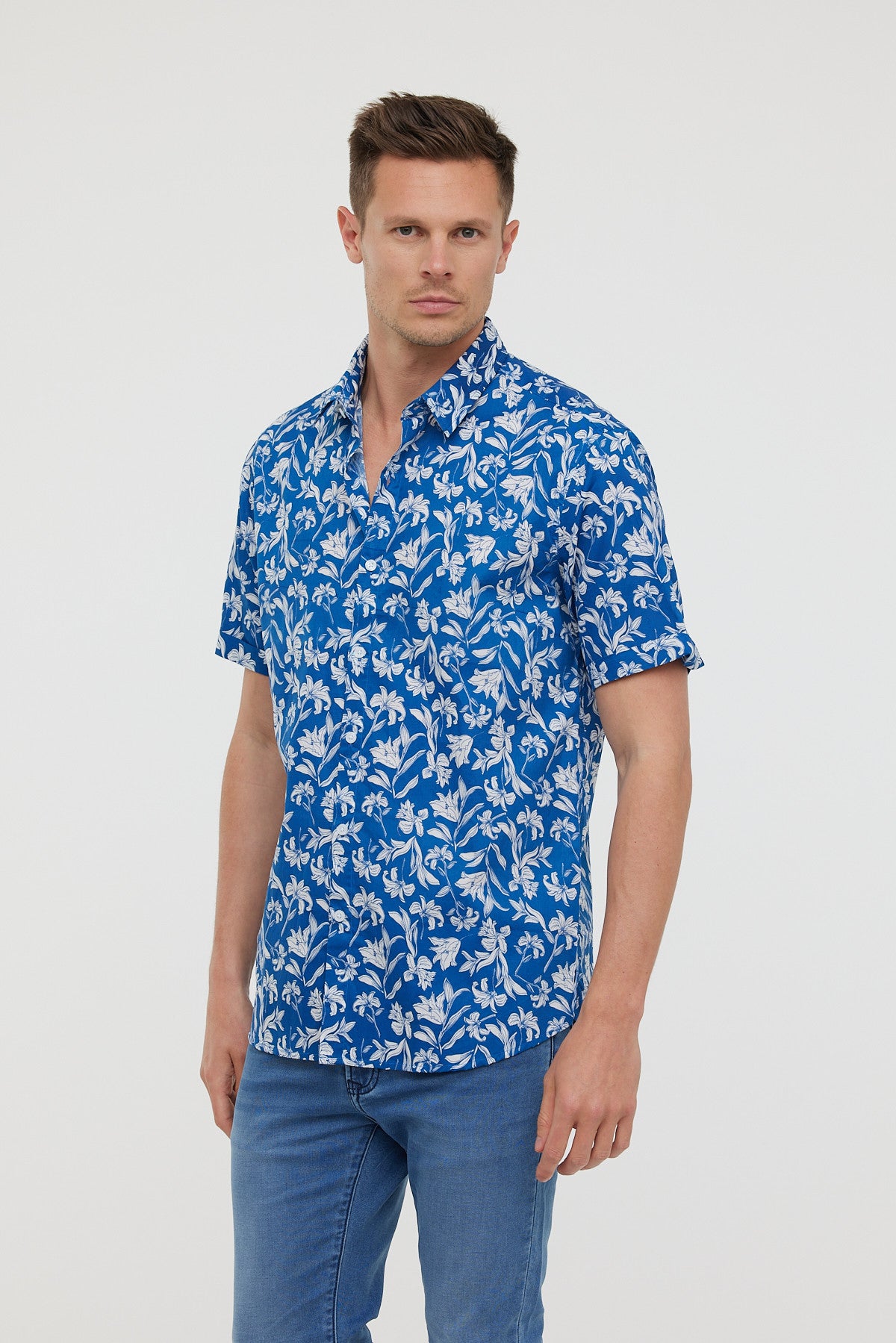 Chemises DIEZ MC Celadon blue