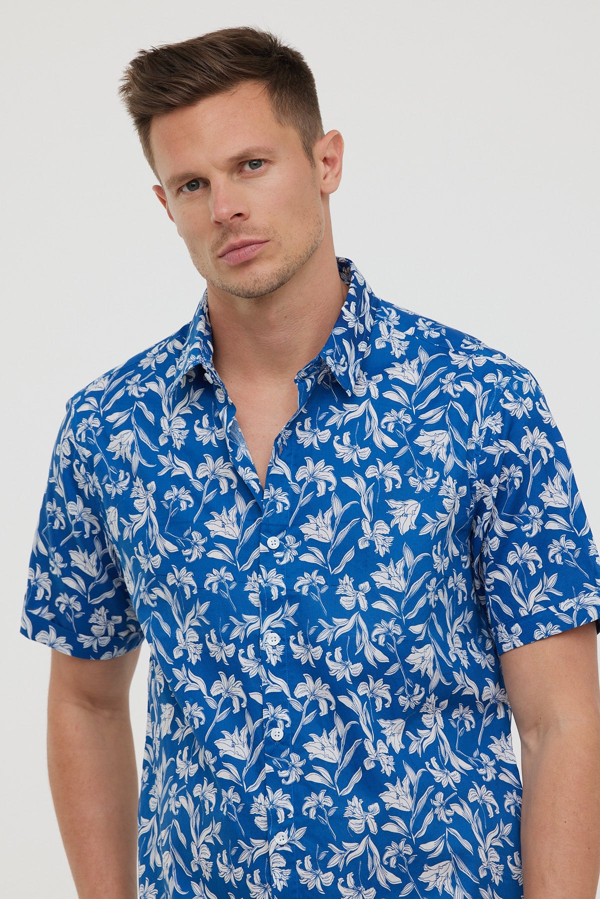 Chemises DIEZ MC Celadon blue