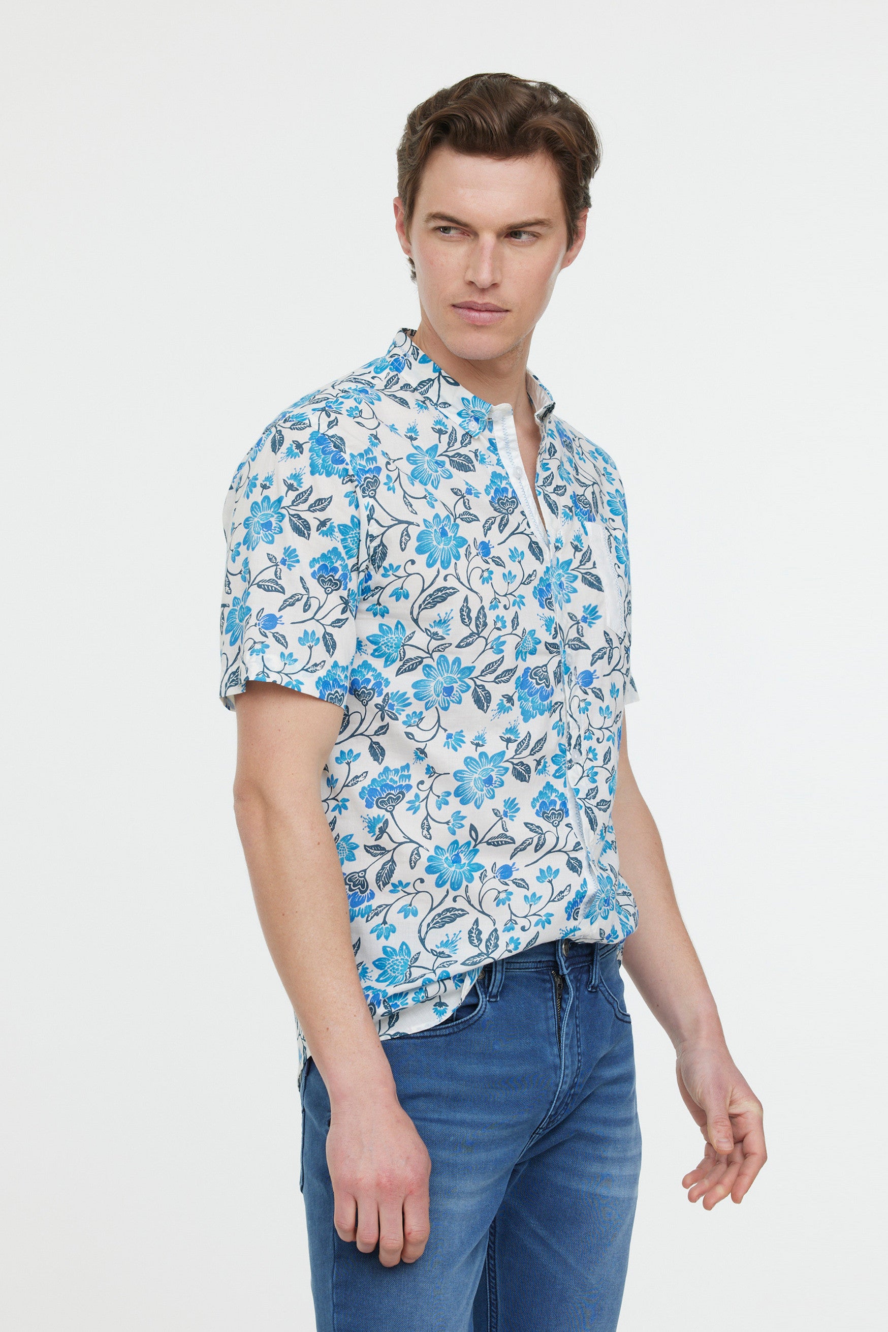 Chemises DAMYK MC Celadon blue