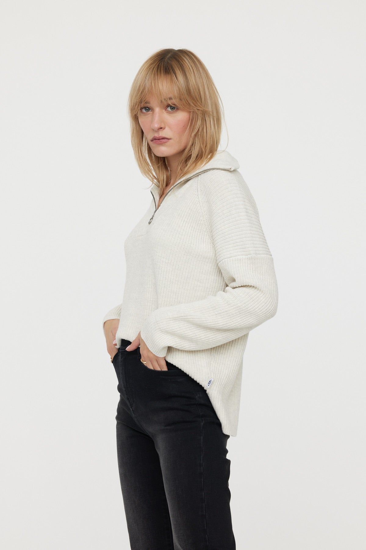 Pull col camioneur Chasia Ivory