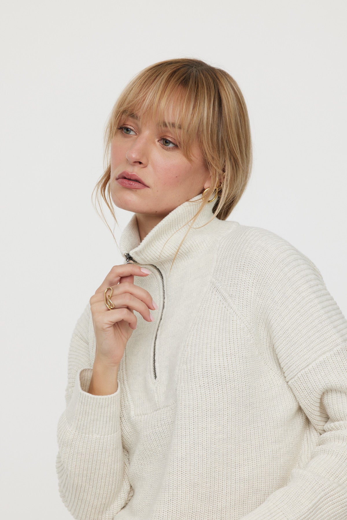 Pull col camioneur Chasia Ivory