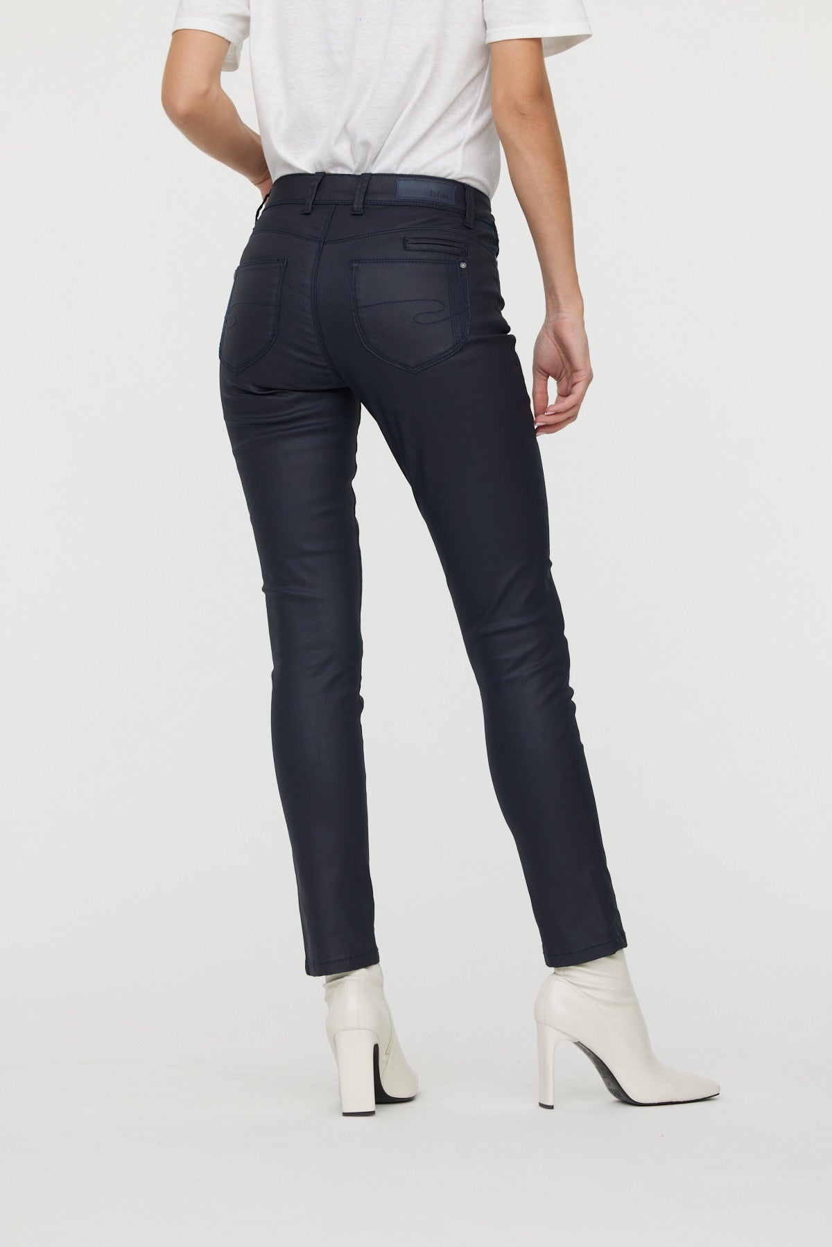 Pantalon Jana Navy Coatted