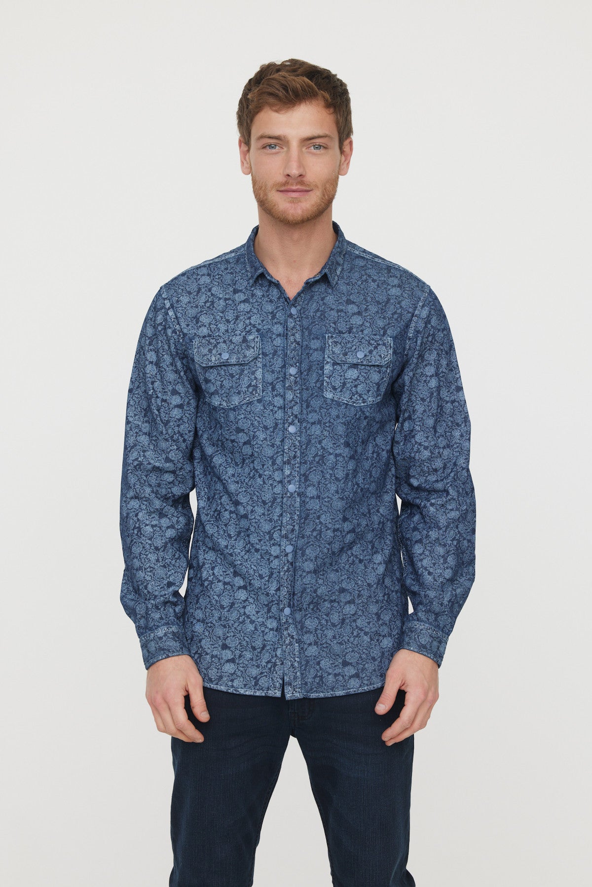 Chemise Dezine Gris Bleu