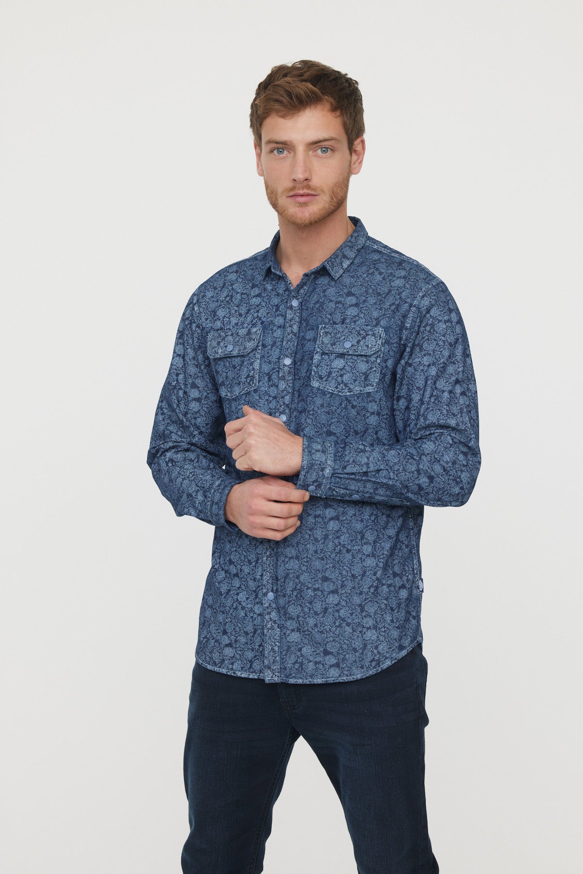 Chemise Dezine Gris Bleu