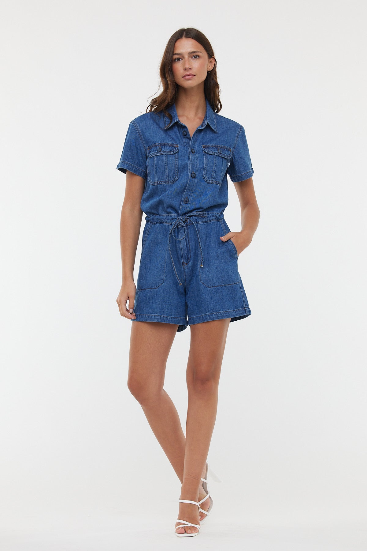 Combi-short TUXIE Medium blue brushed