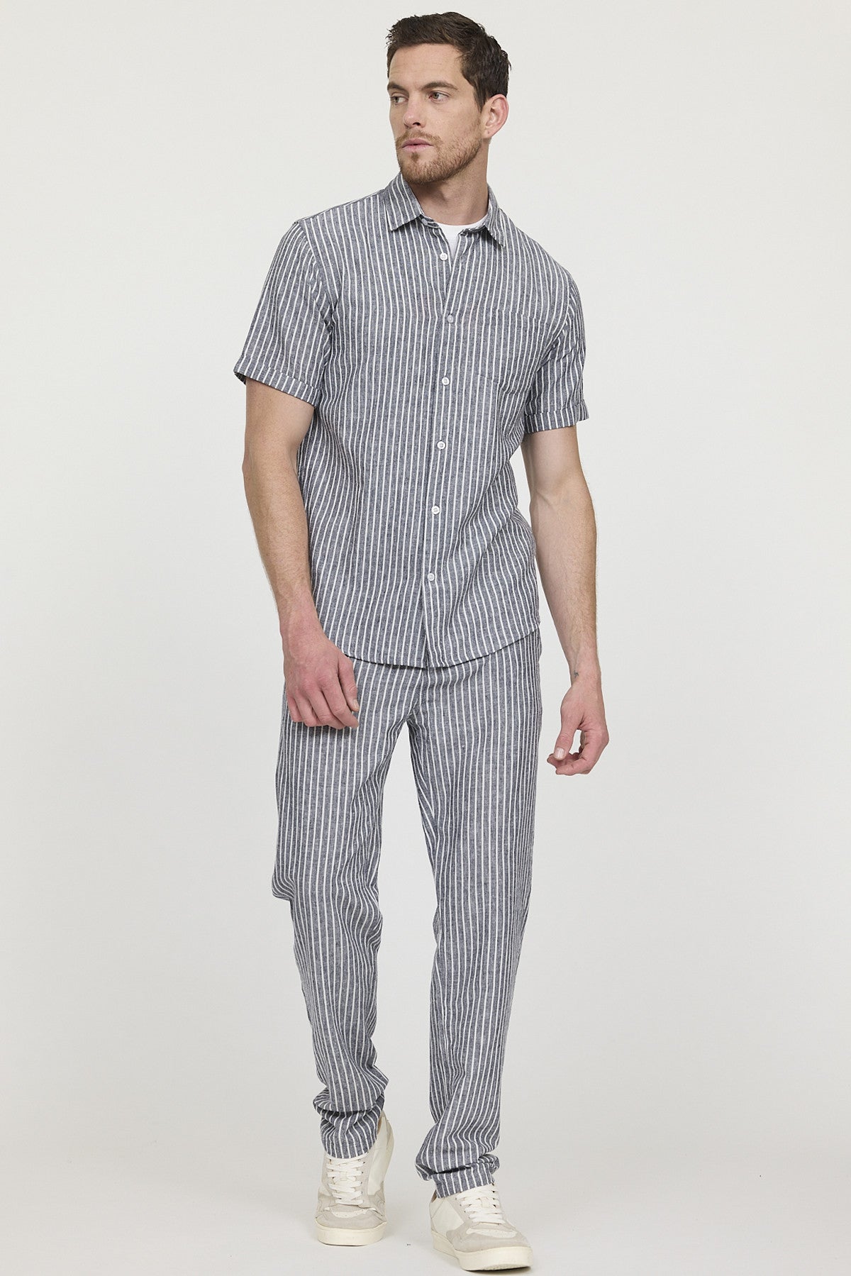 Pantalon GLANCE Navy stripes