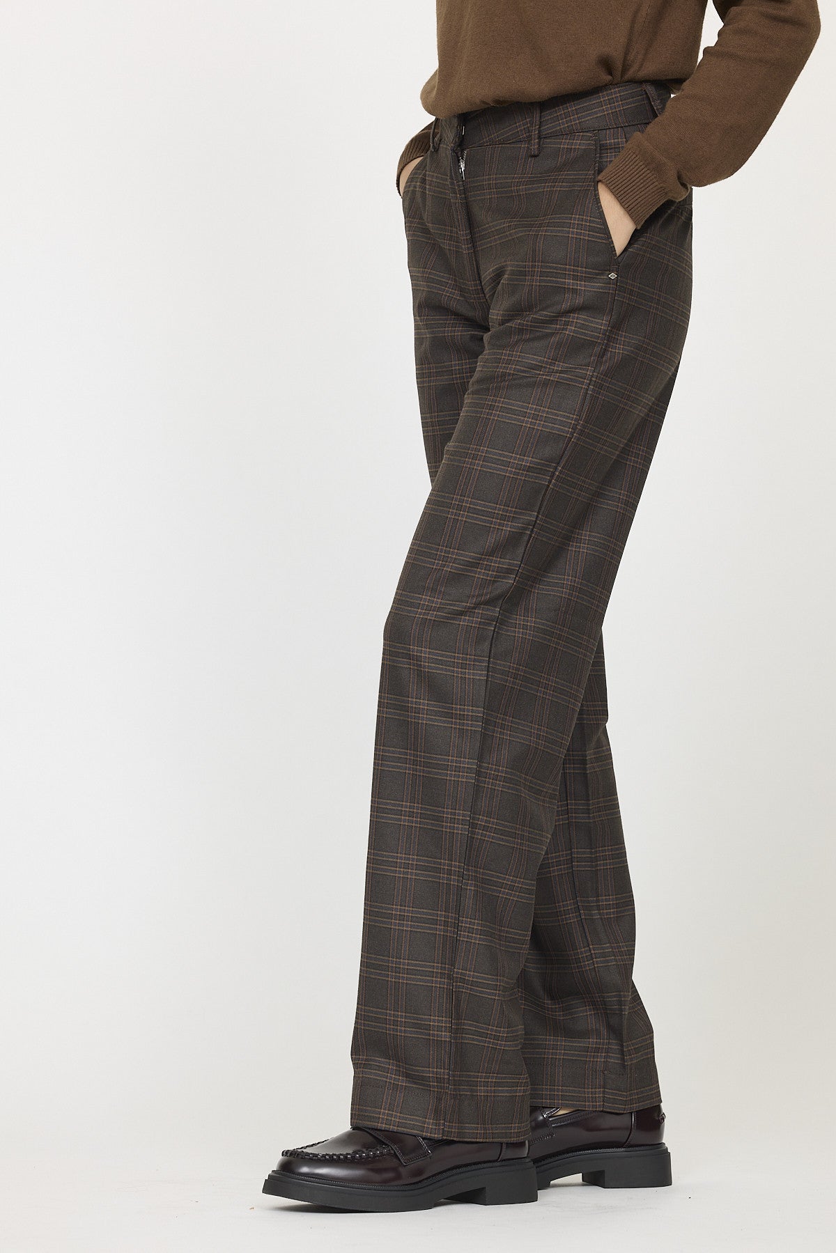 Pantalon JANIS check Dark brown
