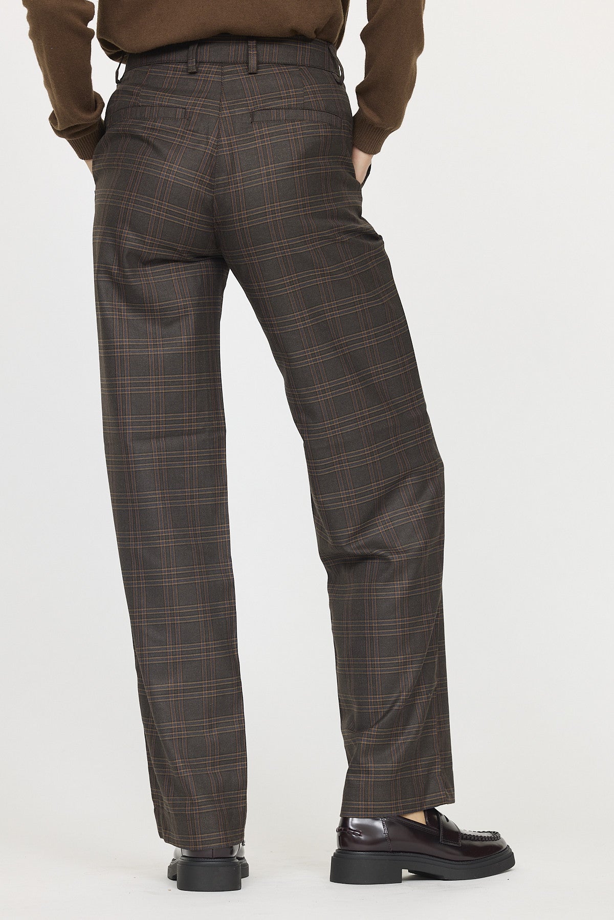 Pantalon JANIS check Dark brown